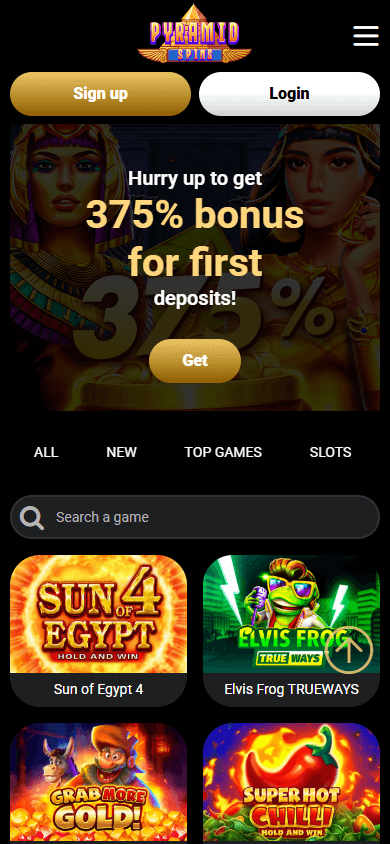 Pyramid Spins Casino Mobile screenshot
